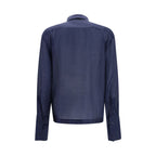 The Latest Blue Wool Oves Aries Dress Shirt