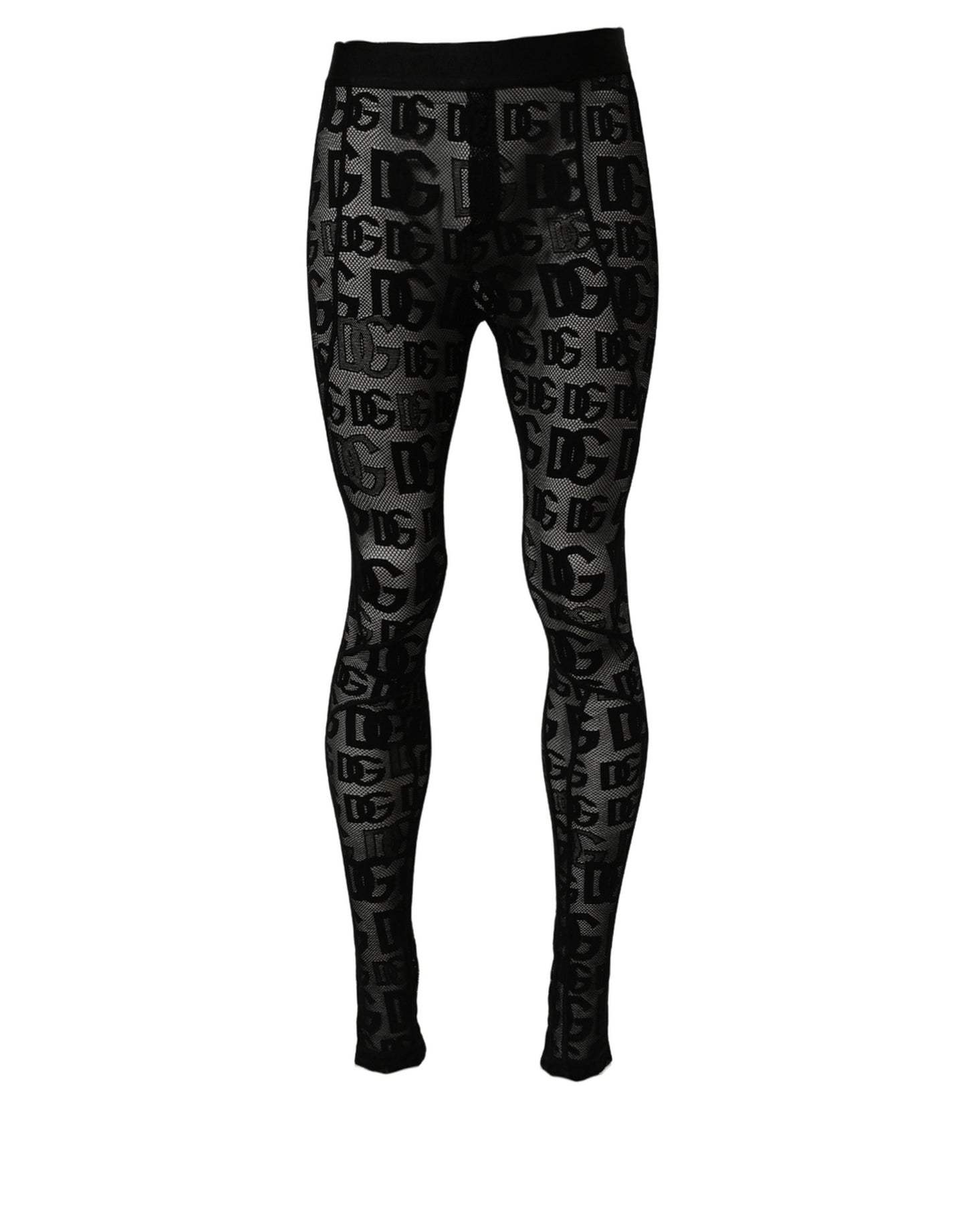 Dolce & Gabbana Black All Over Logo Print Sheer Pantyhose Underwear Dolce & Gabbana