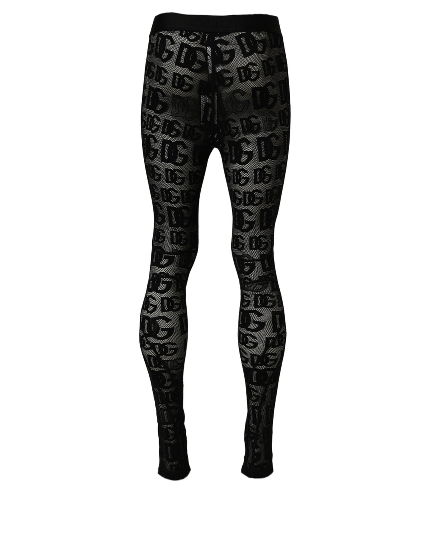 Dolce & Gabbana Black All Over Logo Print Sheer Pantyhose Underwear Dolce & Gabbana