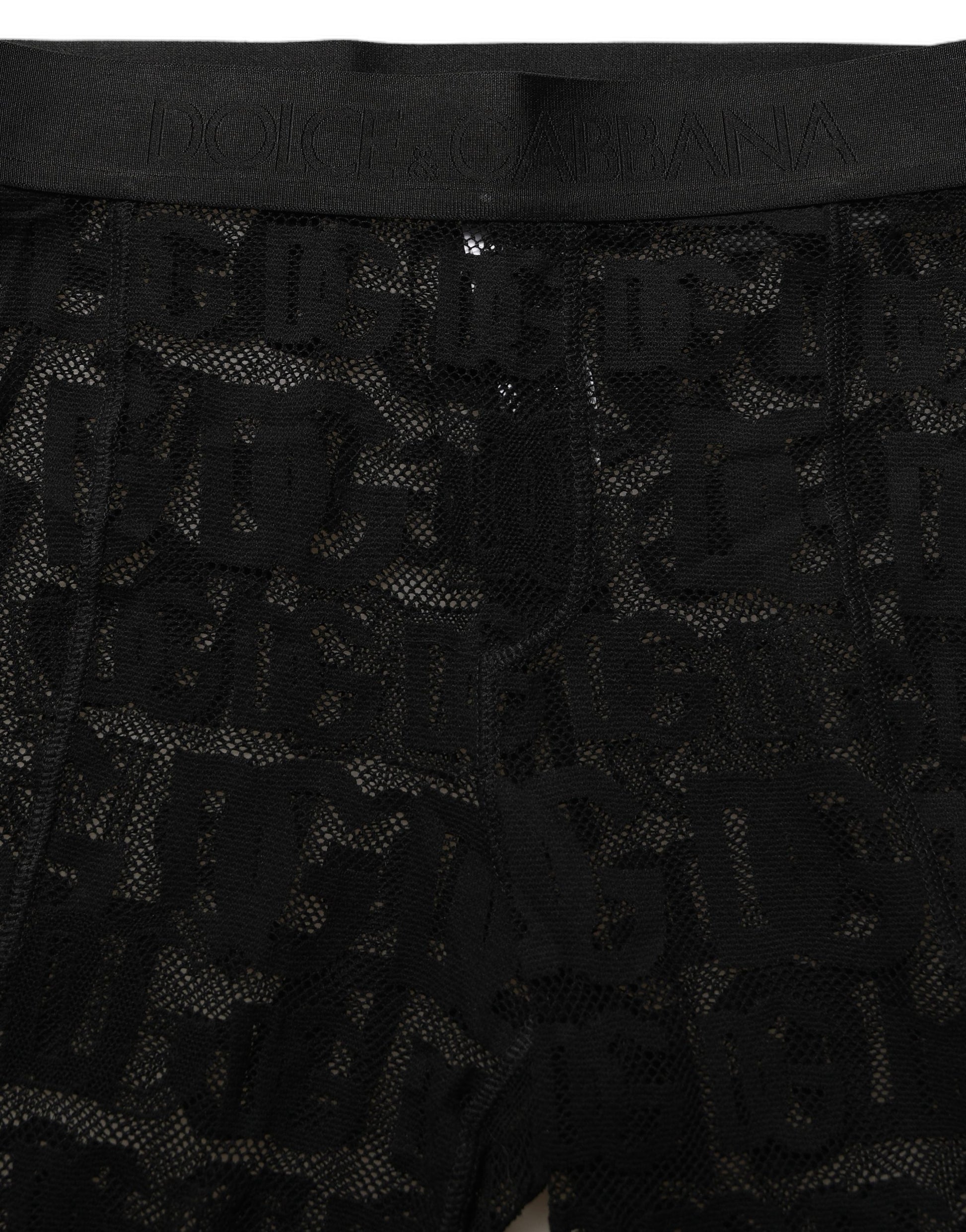 Dolce & Gabbana Black All Over Logo Print Sheer Pantyhose Underwear Dolce & Gabbana