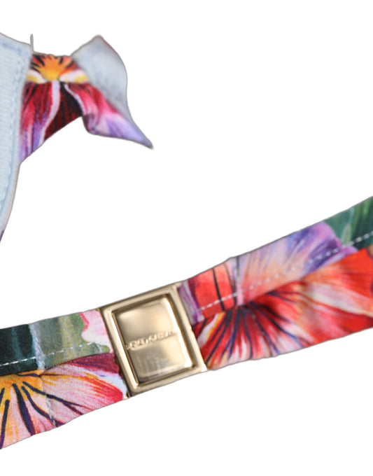 Dolce & Gabbana Top Multicolor Floral Print Beachwear Bikini Dolce & Gabbana