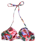 Dolce & Gabbana Top Multicolor Floral Print Beachwear Bikini Dolce & Gabbana