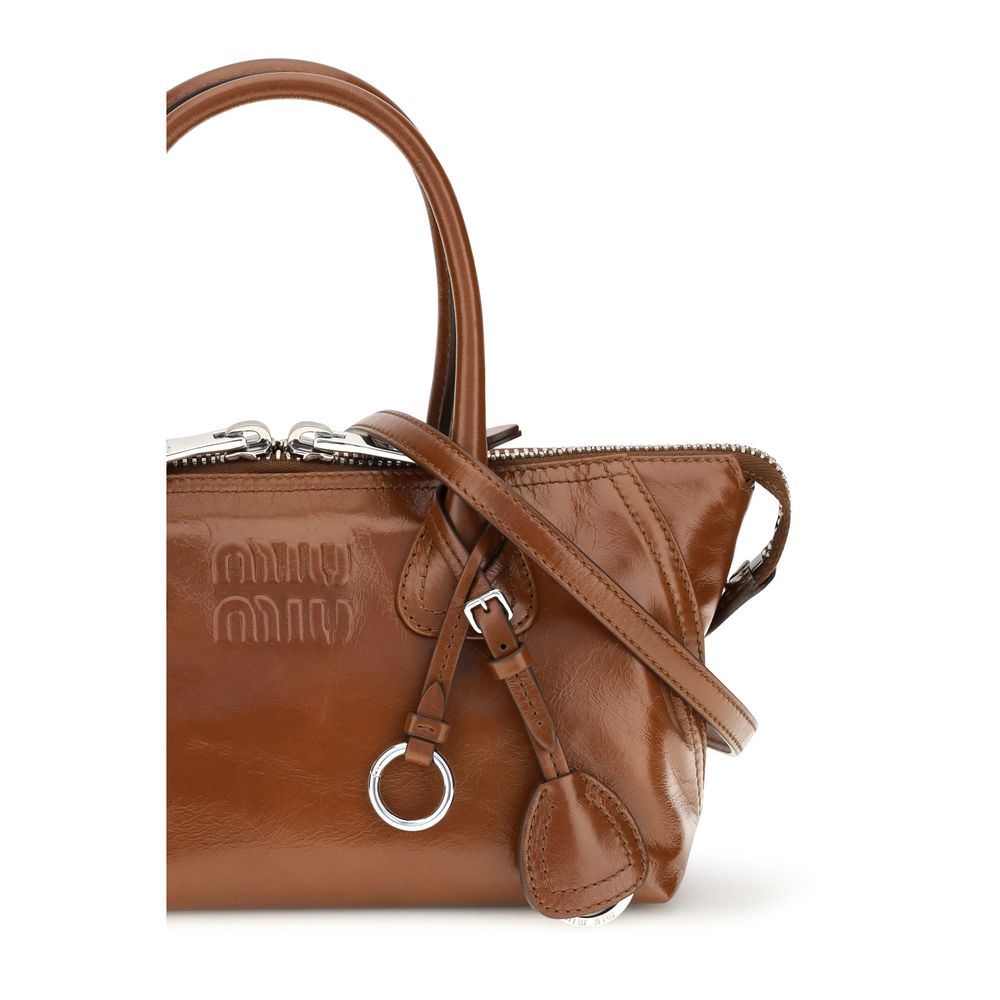 Miu Miu Brown Calf Leather Bos Taurus Handbag Miu Miu