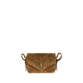 Saint Laurent Brown Suede Leather Shoulder Bag Saint Laurent