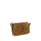 Saint Laurent Brown Suede Leather Shoulder Bag Saint Laurent