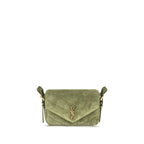 Saint Laurent Bicolor Suede Leather Shoulder Bag