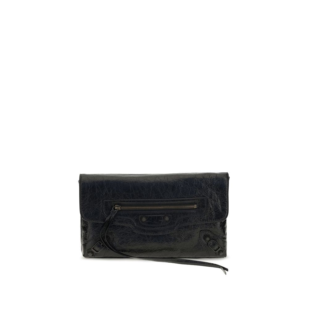 Balenciaga Black Lamb Ovis Aries Aries Clutch Bag Balenciaga