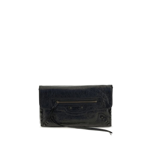 Balenciaga Black Lamb Ovis Aries Aries Clutch Bag Balenciaga
