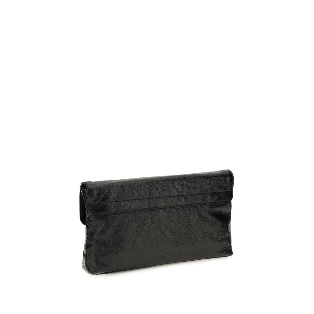 Balenciaga Black Lamb Ovis Aries Aries Clutch Bag Balenciaga