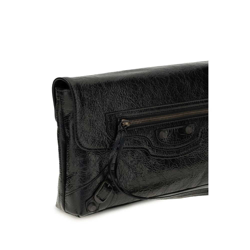 Balenciaga Black Lamb Ovis Aries Aries Clutch Bag Balenciaga