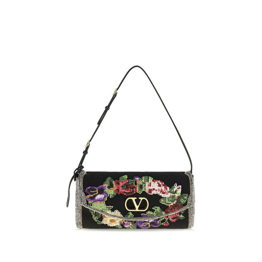 Valentino Garavani Black Satin Shoulder Bag Valentino Garavani