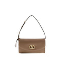 Valentino Garavani Brown Calf Leather Bos Taurus Shoulder Bag Valentino Garavani