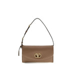 Valentino Garavani Brown Calf Leather Bos Taurus Shoulder Bag Valentino Garavani