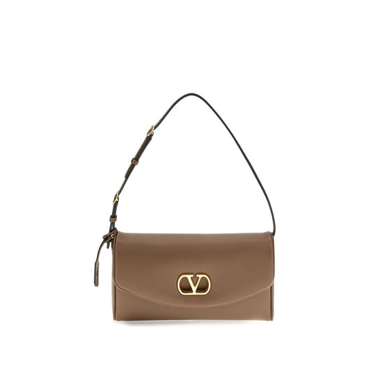 Valentino Garavani Brown Calf Leather Bos Taurus Shoulder Bag Valentino Garavani