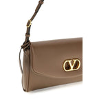 Valentino Garavani Brown Calf Leather Bos Taurus Shoulder Bag Valentino Garavani