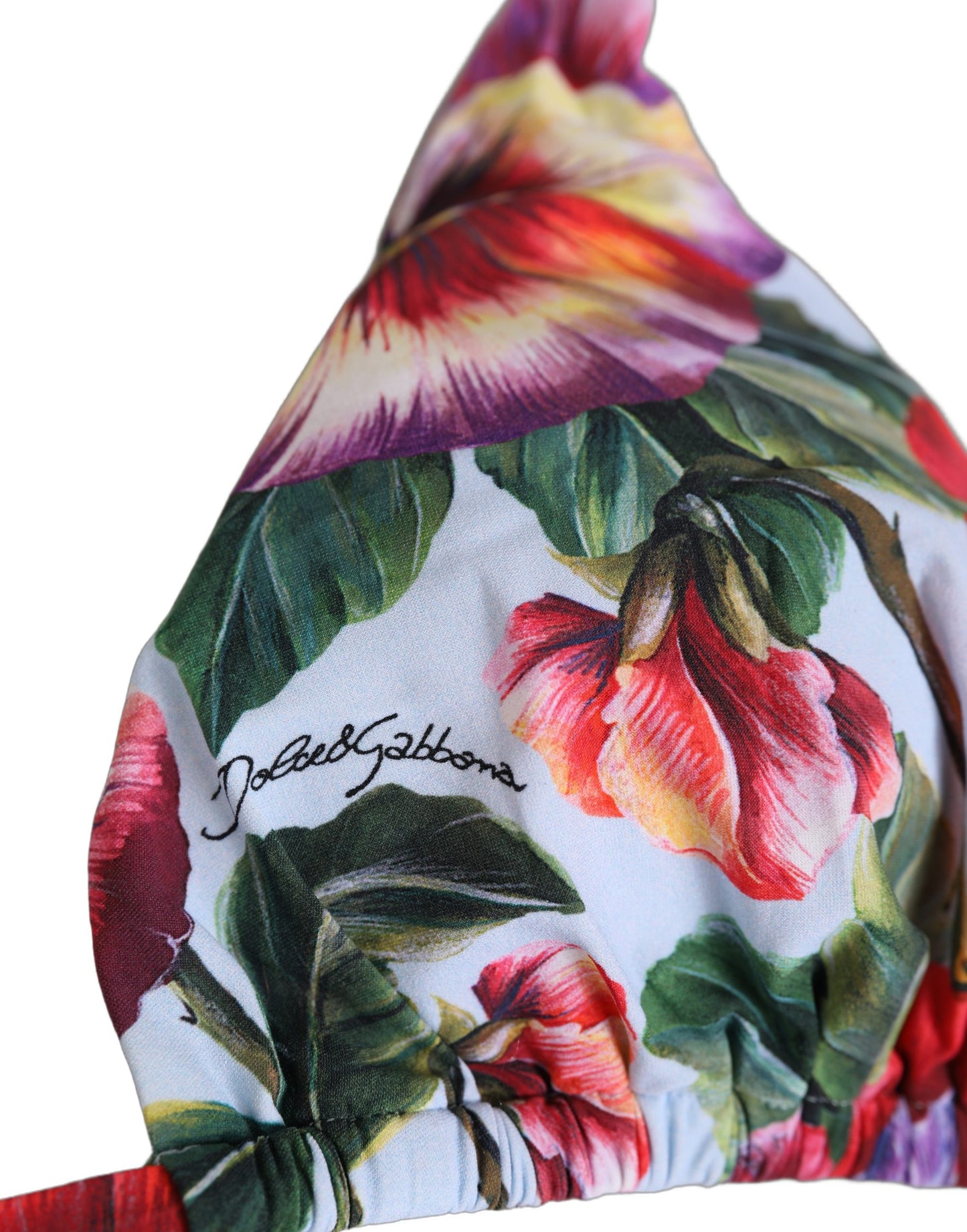 Dolce & Gabbana Multicolor Floral Triangle Beachwear Bikini Top Dolce & Gabbana