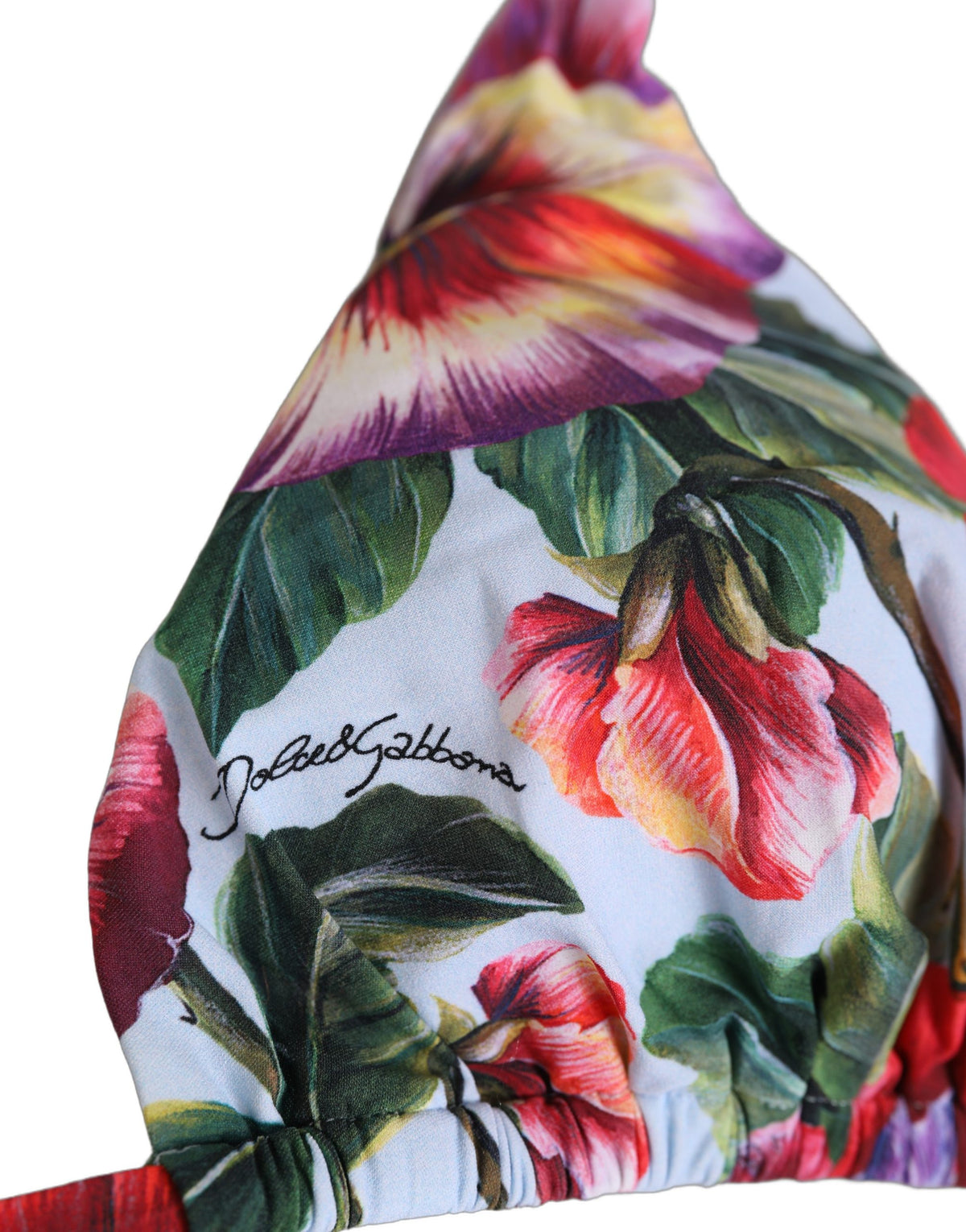 Dolce & Gabbana Multicolor Floral Triangle Beachwear Bikini Top Dolce & Gabbana