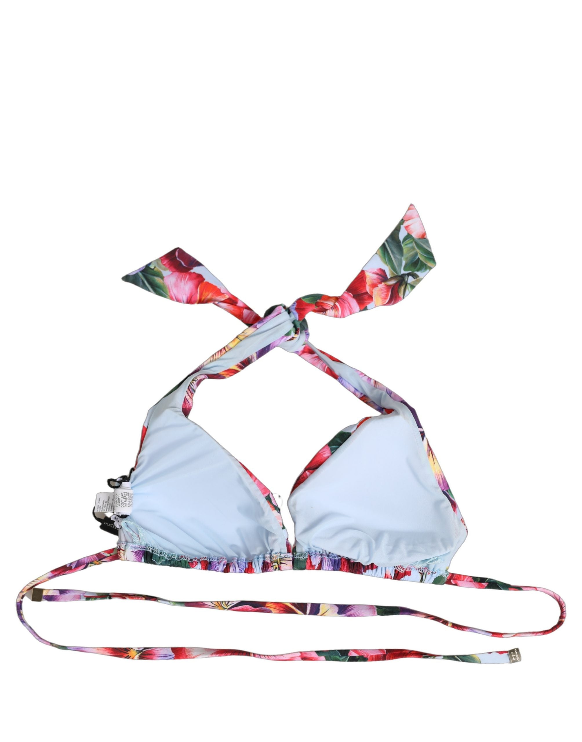 Dolce & Gabbana Multicolor Floral Triangle Beachwear Bikini Top Dolce & Gabbana