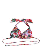 Dolce & Gabbana Multicolor Floral Triangle Beachwear Bikini Top Dolce & Gabbana
