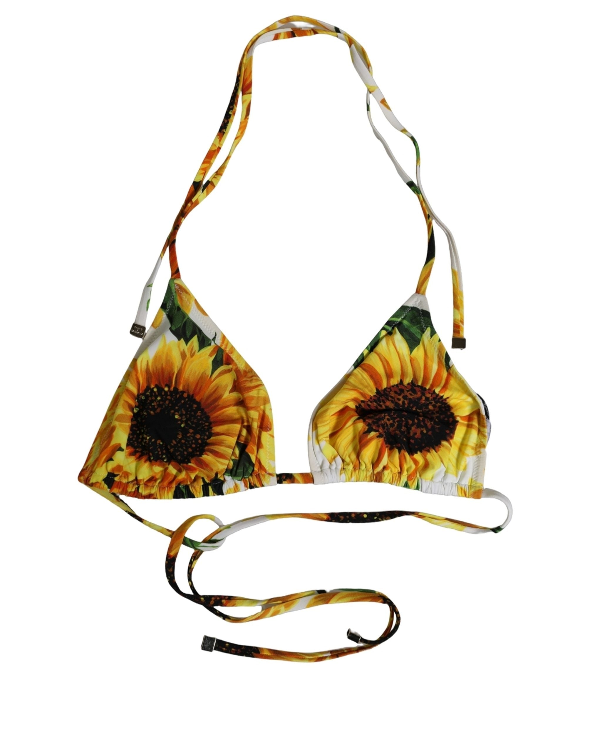 Dolce & Gabbana Multicolor Floral Halter Beachwear Bikini Top Dolce & Gabbana