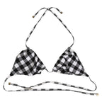 Dolce & Gabbana Black White Checkered Halter Beachwear Bikini Top Dolce & Gabbana