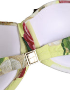 Dolce & Gabbana Yellow Floral Halter Nylon Beachwear Bikini Top Dolce & Gabbana