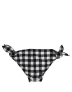Dolce & Gabbana Black White Checkered Beachwear Bikini Bottom Dolce & Gabbana