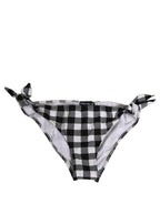 Dolce & Gabbana Black White Checkered Beachwear Bikini Bottom Dolce & Gabbana