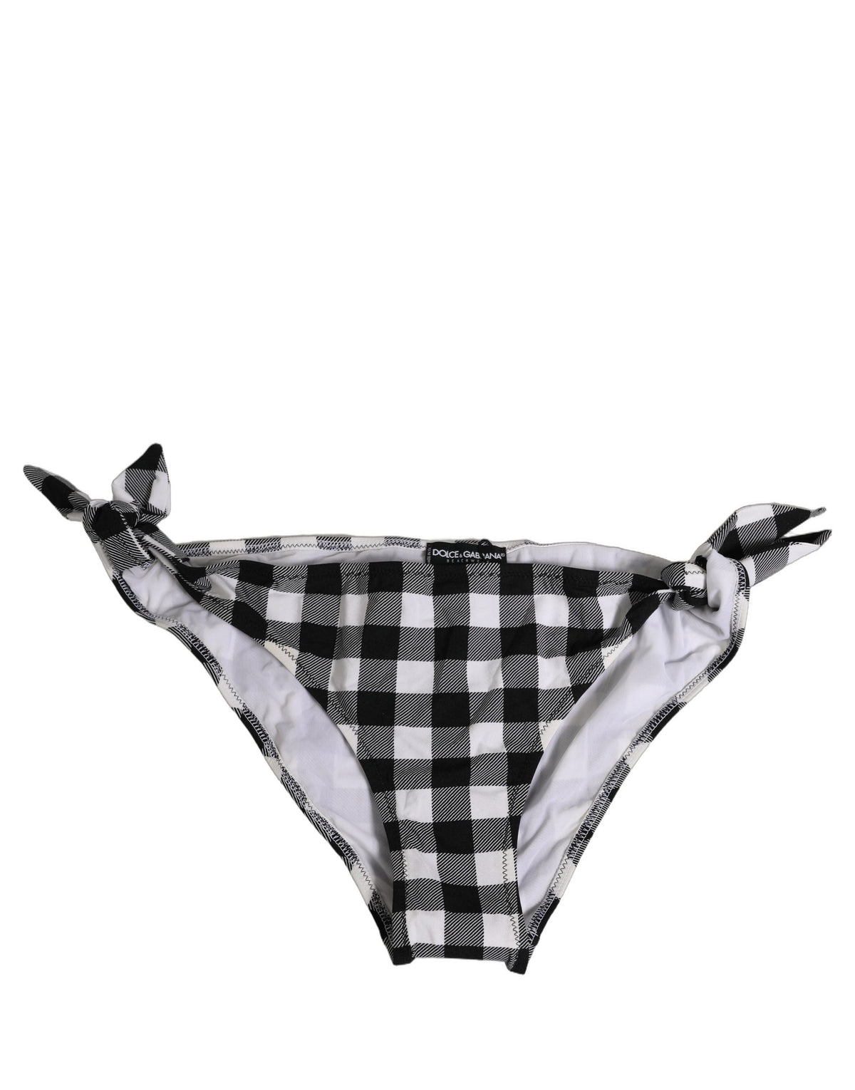 Dolce & Gabbana Black White Checkered Beachwear Bikini Bottom Dolce & Gabbana