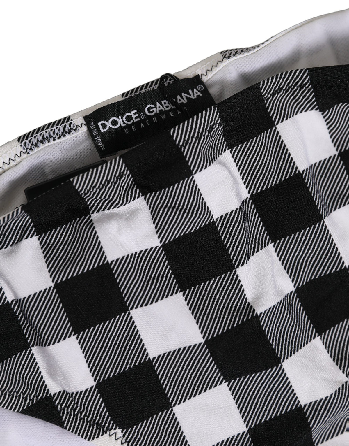 Dolce & Gabbana Black White Checkered Beachwear Bikini Bottom Dolce & Gabbana