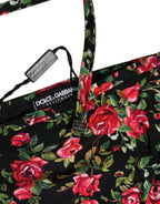 Dolce & Gabbana Black Floral Print Nylon Beachwear Bikini Bottom Dolce & Gabbana