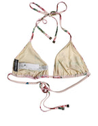 Dolce & Gabbana Pink Nylon Floral Halter Beachwear Bikini Top Dolce & Gabbana