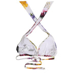 Dolce & Gabbana White Floral Print Triangle Beachwear Bikini Top Dolce & Gabbana
