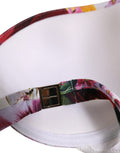 Dolce & Gabbana White Floral Print Nylon Beachwear Bikini Top Dolce & Gabbana