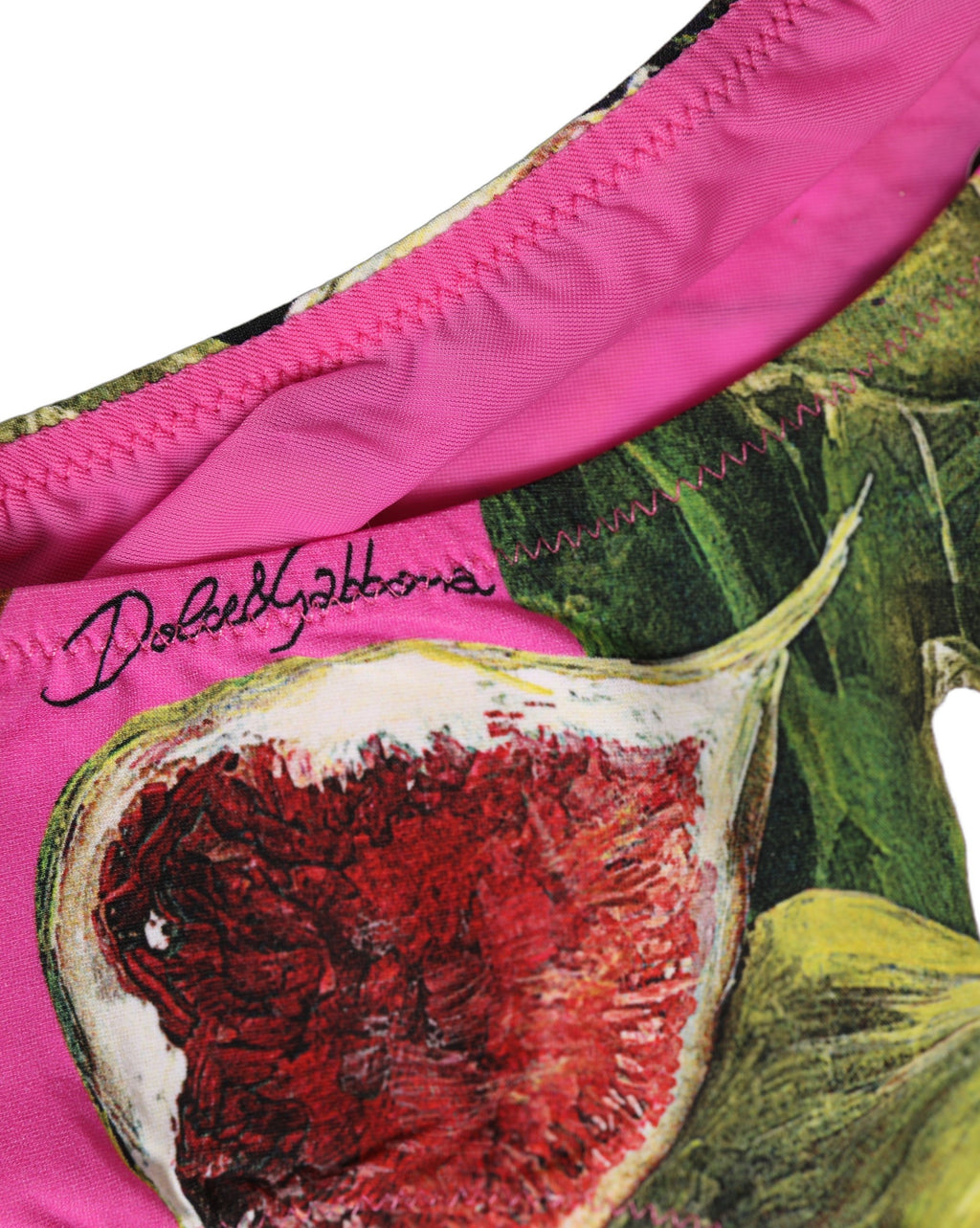 Dolce & Gabbana Fuchsia Pink Fig Print Beachwear Bikini Bottom Dolce & Gabbana