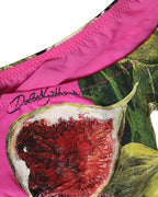 Dolce & Gabbana Fuchsia Pink Fig Print Beachwear Bikini Bottom Dolce & Gabbana