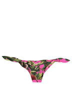 Dolce & Gabbana Fuchsia Pink Fig Print Beachwear Bikini Bottom Dolce & Gabbana