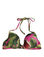 Dolce & Gabbana Fuchsia Pink Fig Print Beachwear Bikini Top Dolce & Gabbana