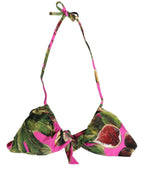 Dolce & Gabbana Fuchsia Pink Fig Print Beachwear Bikini Top Dolce & Gabbana