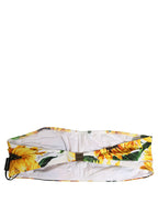 Dolce & Gabbana White Sunflower Print Bandeau Beachwear Bikini Top Dolce & Gabbana