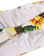 Dolce & Gabbana White Sunflower Print Bandeau Beachwear Bikini Top Dolce & Gabbana