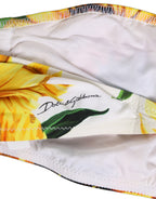 Dolce & Gabbana White Sunflower Print Bandeau Beachwear Bikini Top Dolce & Gabbana