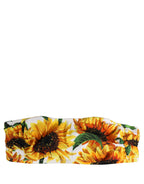 Dolce & Gabbana White Sunflower Print Bandeau Beachwear Bikini Top Dolce & Gabbana