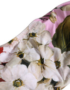 Dolce & Gabbana Pink Floral Print Bandeau Beachwear Bikini Top Dolce & Gabbana