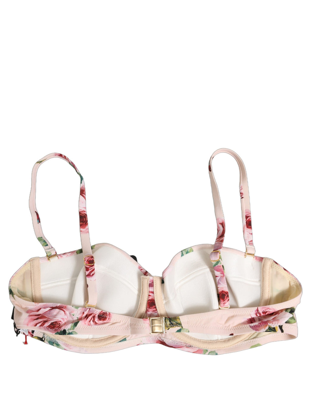 Dolce & Gabbana Pink Floral Print Underwire Beachwear Bikini Top Dolce & Gabbana