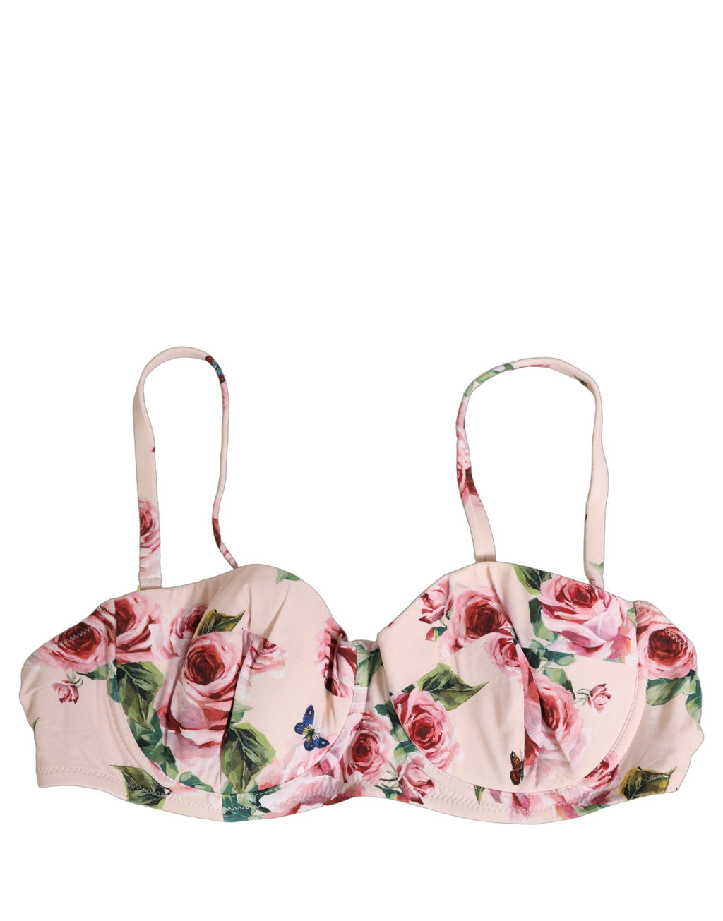 Dolce & Gabbana Pink Floral Print Underwire Beachwear Bikini Top Dolce & Gabbana