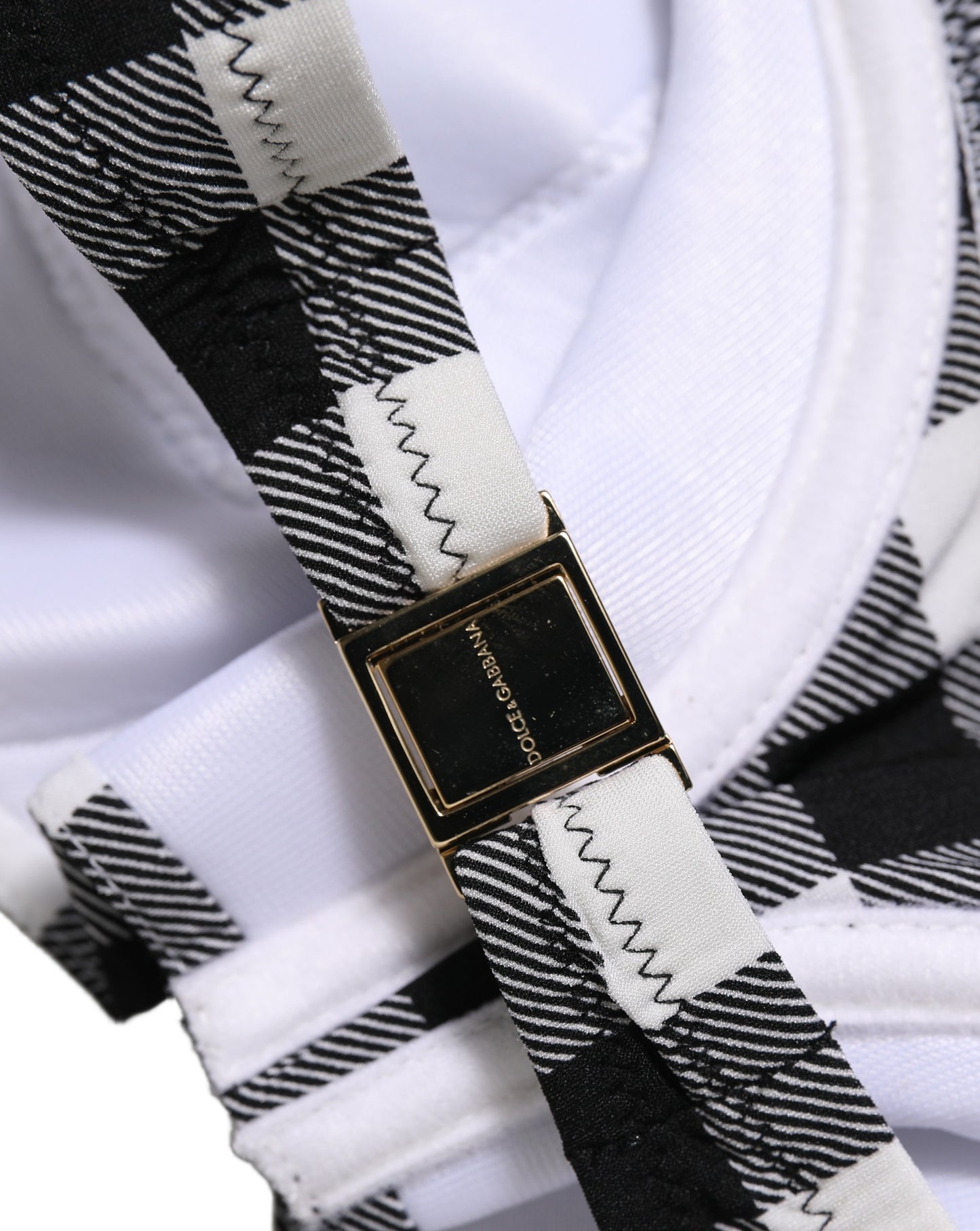 Dolce & Gabbana Black White Gingham Check Beachwear Bikini Top Dolce & Gabbana