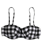 Dolce & Gabbana Black White Gingham Check Beachwear Bikini Top Dolce & Gabbana