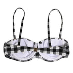 Dolce & Gabbana Black White Gingham Check Beachwear Bikini Top Dolce & Gabbana