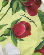Dolce & Gabbana Yellow Floral Print Nylon Beachwear Bikini Bottom Dolce & Gabbana